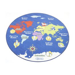 World Map Round Rug