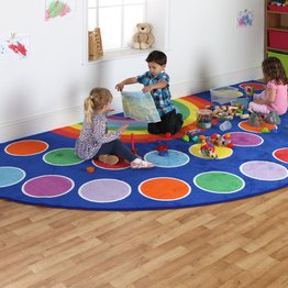 Rainbow Large Semi-Circle Placement Carpet