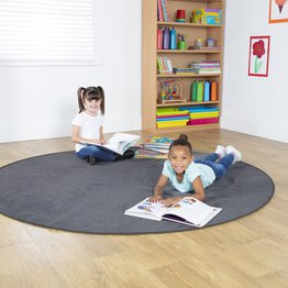 Luxury Super Soft Round Carpet - Grey