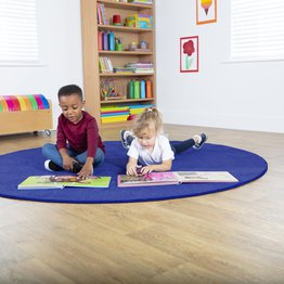 Luxury Super Soft Round Carpet - Navy