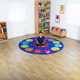 Emotions Faces Interactive Circular Carpet