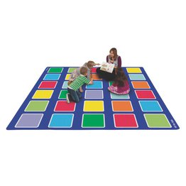 Rainbow Squares Large Placement Carpet