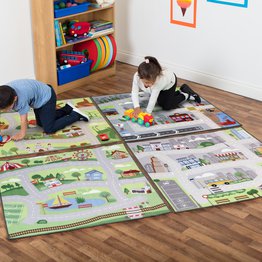 Small World Road Map Set 1 Indoor/Outdoor Carpets