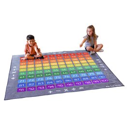 100 Square Counting Grid Carpet
